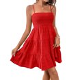 thumbnail image 2 of LYMAYTER Robe Nuisette Femme Bretelles Spaghetti Réglables Jupe Mini Confort Ample Robes pour Femmes, 2 of 7