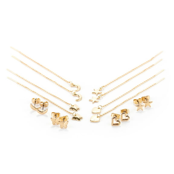Claire's Women's Gold Celestial Threaders Earrings Set, Post Back, 8 Pack, 73157