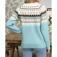 thumbnail image 6 of Fair Isle Sweaters for Women Vintage Long Sleeve Crewneck Knitted Sweater Graphic Print Sweater Pullover Alsol Lamesa, 6 of 6