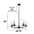 thumbnail image 4 of Vivio Lighting 5-Light Modern Matte Black Corded Electric Candle Stick Chandeliers, 4 of 6