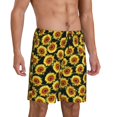 thumbnail image 6 of Mens Pajama Shorts, Sunflowers black cute Sleep Shorts Men Pajama Bottoms Lounge PJ Shorts with Pockets, 6 of 6
