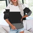 thumbnail image 2 of GigrtiJin Women's Fall Casual Color Block Sweatshirts Oversized Long Sleeved Blouses Round Neck Tops with Pocket, 2 of 6