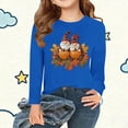 thumbnail image 2 of WMTBSRSW Girls Funny Thanksgiving Shirts Loose Casual Long Sleeve Pullover Tops Boasic Round Neck Graphic T Shirts, 2 of 5