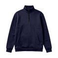 thumbnail image 5 of Hngshg Mens Sweatshirts Trendy Quarter Zip Stand Neck Solid Color Tops Long Sleeve Pocket Pullover Sweatshirts, 5 of 6