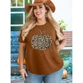 thumbnail image 5 of XCHQRTI Pumpkin Plus Size Women Tshirt Its Fall Yall Thanksgiving Short Sleeve Graphic Tees, 5 of 8