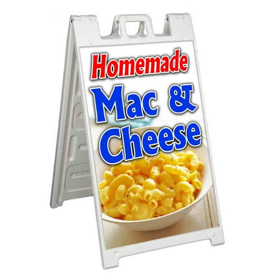 Homemade Mac & Cheese (24" X 36") Standard A-Frame Signicade, Includes Decal Applied To Stand
