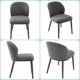 thumbnail image 2 of Set of 2 brown wood dining sillas: gris oscuro sponge - forrado fabric, ergonomic back, 2 of 6