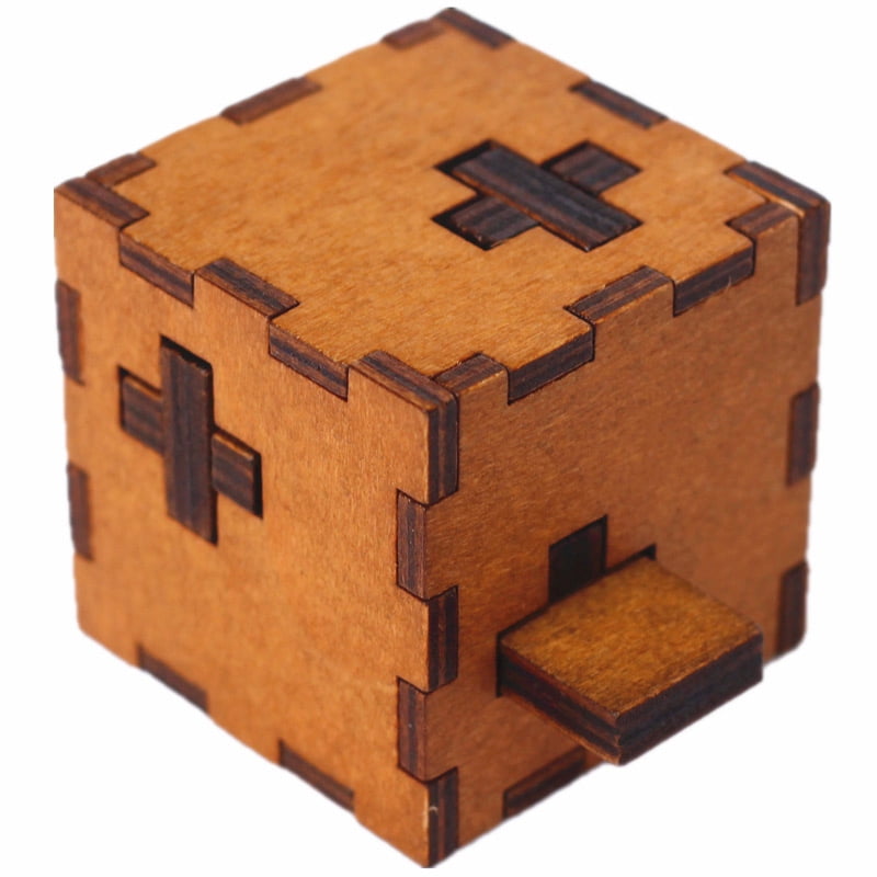 Fun & Difficulty Wooden Swiss Secert Puzzle Box Wood Brainteasor Toy 