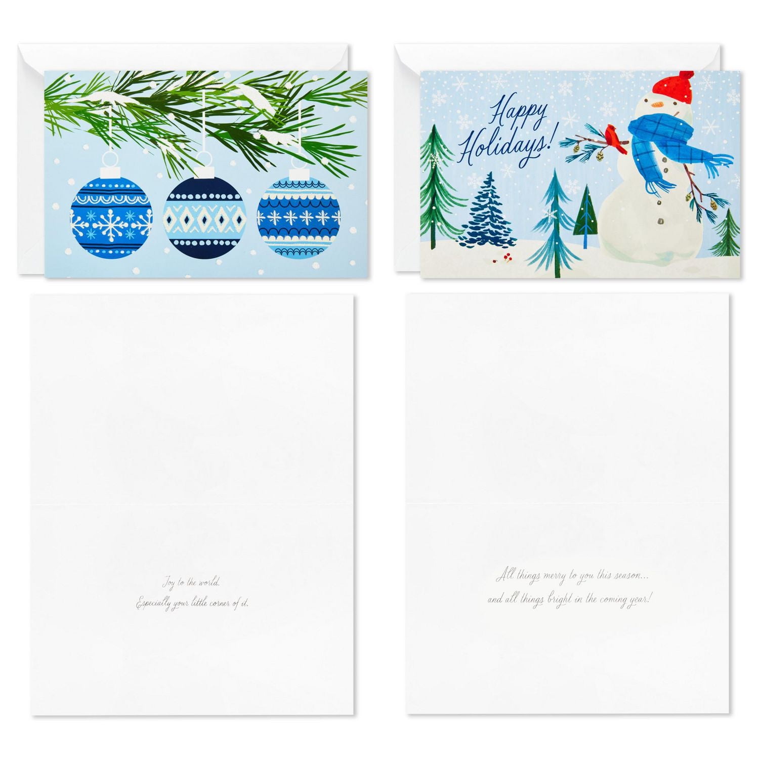Connections from Hallmark Boxed Christmas Cards (Blue Traditional Assortment), 40 ct.