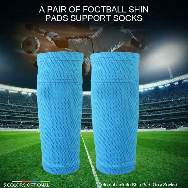 Fiudx Mallas de Fútbol, Calcetines Tobilleros con Almohadilla Gruesa, Absorbentes Del Sudor, Fijación con Protector de Piernas, Mangas de Compresión Deportivas, Estilo Casual, Soporte de Tobillo, Tal