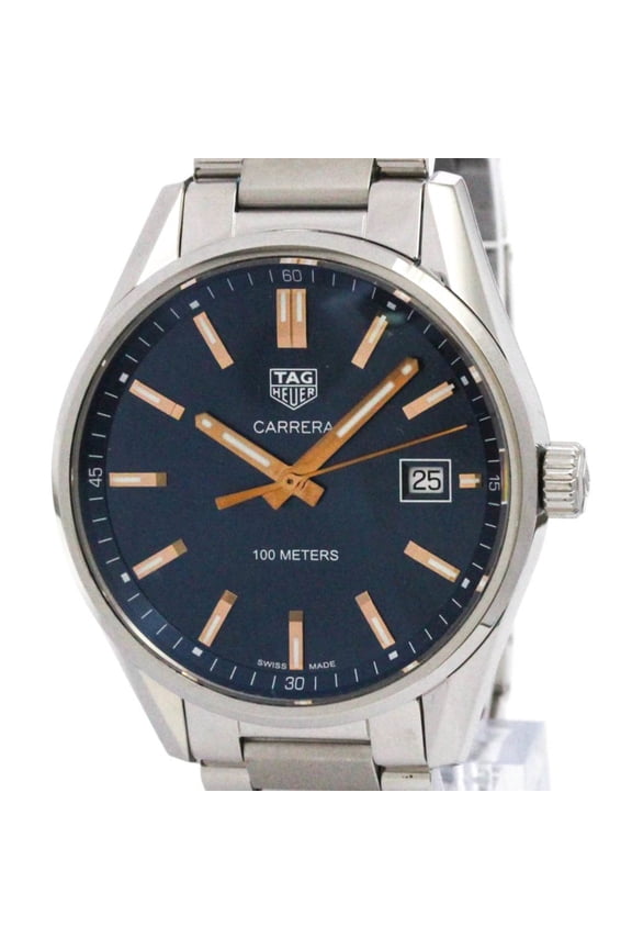 Pre-Owned TAG HEUER Carrera Stainless Steel Quartz Mens Watch WAR1112 Polished (Good)
