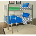 thumbnail image 4 of Powell Kalmia Heavy Metal Kid's Full over Full Convertible Bunk Bed with Built-In Ladder, Pewter, 4 of 21