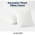 thumbnail image 5 of Pallene Faux Fur Plush Throw Pillow Covers 24x24 Set of 2, Luxury Soft Fluffy Striped Decorative Pillow Covers for Sofa, Couch, Living Room, White, 5 of 14