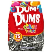 Dum Dums Color Party Black Lollipops, Black Cherry 75ct Bag