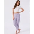 thumbnail image 3 of DARING DIVA Women's Cotton Knit Ribbed Elastic Waist Loungewear M Purple, 3 of 7