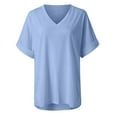 thumbnail image 4 of Birdeem Blouse Mode Femme Dégradé Imprimé Col en V Manches Courtes T-Shirt Ample, 4 of 12