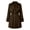 Brown, variant on Women's Trench Coat Button Lapel Long Sleeve Waist Drawstring Jacket Mid-Length Elegant Outerwear for Casual Outdoor (Brown,S)