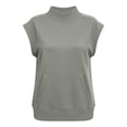 thumbnail image 5 of cocolona Womens Short Sleeve Sweatshirt Crew Neck Solid Color Casual Loose Pullover Tops with Pockets, 5 of 6