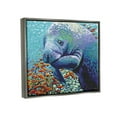 thumbnail image 3 of Stupell Industries Underwater Manatee Impressionist Painting Luster Gray Floating Framed Canvas Print Wall Art, Design by Carolee Vitaletti, 3 of 6