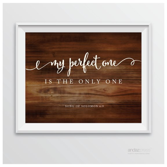 Solomon 6 9 - My Perfect One Biblical Quotes Rustic Wood Wedding Signs