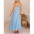 thumbnail image 4 of Merokeety Womens Summer Spaghetti Maxi Dress Sleeveless Floral Lace Eyelet Beach Sundress Blue M Blue m, 4 of 6