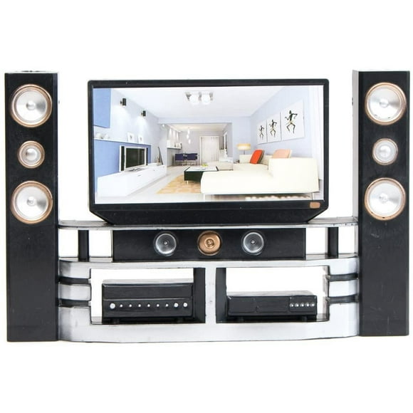 E-TING 1pc Hi-Fi TV Cabinet Set Combo Dollhouse Furniture Decor Accessories for Boy Doll (TV Set)