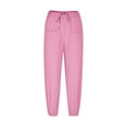 thumbnail image 4 of WREESH Womens Cotton Linen Pants Fashion Summer Casual Loose and Pocket Trousers Pants Pink, 4 of 8