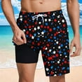 thumbnail image 2 of NaWent 4th of July Shorts for Men Clearance Casual Fashion Print Elastic Waist Shorts with Pockets Black L, 2 of 6