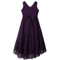 thumbnail image 5 of YiZYiF Girls V Neck Sleeveless Chiffon Wedding Party Dress Pleated Ruffle High-low Hem Dresses, 5 of 7