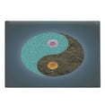 thumbnail image 1 of Yoga Cutting Board, Yin Yang with Flowers Peace Balance Earth Opposite Contrary Forces Art, Decorative Tempered Glass Cutting and Serving Board, Large Size, Slate Blue Turquoise, by Ambesonne, 1 of 1