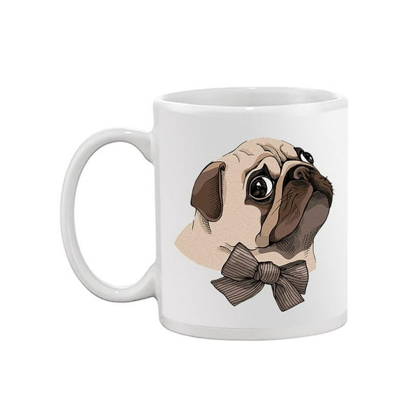 Pug Dog With A Bow Mug  -Image by Shutterstock,