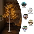 thumbnail image 4 of Birch Christmas Trees with Warm LED Lights, SEGMART Artificial Christmas Trees Set with 6FT+5FT+4FT White Birch, Christmas Decorations with PE Stand for Home, White, SS039, 4 of 9