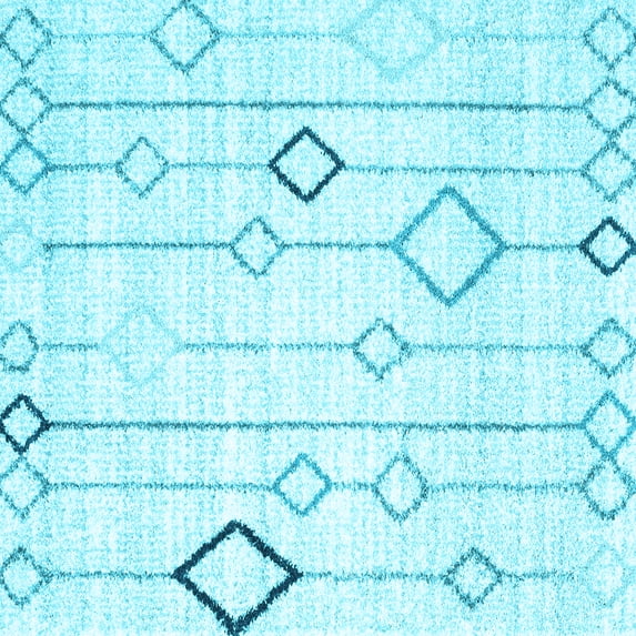 Ahgly Company Indoor Square Solid Light Blue Modern Area Rugs, 3' Square