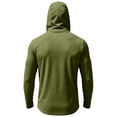 thumbnail image 5 of Men's Hooded Long Sleeve Sun Protection Shirt - UPF 50+ Lightweight Breathable Pullover with Face Mask & Zipper Pocket - Quick-Dry Outdoor Fishing & Hiking Top for Summer Dark Green S, 5 of 7
