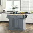 thumbnail image 2 of HOMCOM Kitchen Island with Rubber Wood Top Rolling Kitchen Serving Cart, 2 of 10