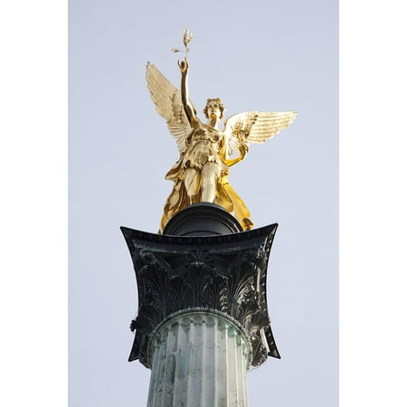 - Laminated Poster Leaf Gilded Bronze Statue Gold Wing Angel Gilded Poster Print 24 x 36