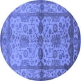 thumbnail image 1 of Ahgly Company Indoor Round Oriental Blue Traditional Area Rugs, 4' Round, 1 of 4