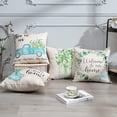 thumbnail image 3 of Waterproof Outdoor Farmhouse Pillow Covers 18x18 Inch Eucalyptus Leaves Decorative Home Sweet Home Truck Throw Pillow Covers Garden Pillowcases for Patio Sofa Couch Set of 4 (Eucalyptus D), 3 of 6