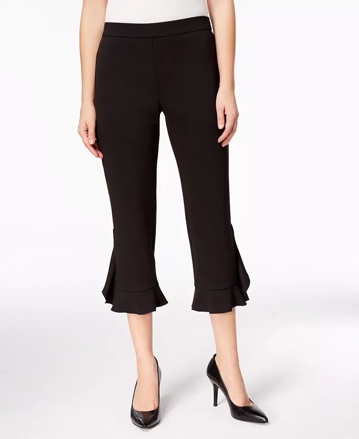 Alfani Women's Petite Ruffle-Hem Pants 