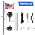thumbnail image 3 of Happydeer Outdoor Flagpole, Garden Flag Stand, 25ft Sectional Extra Thick Flagpole Kit, Heavy Duty Aluminum Alloy Outdoor Flag Poles for Yard, Residential or Commercial (Silver), 3 of 8