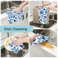 thumbnail image 2 of Yayeee 6 Pack Kitchen Dish Cloths for Washing Dishes Soft Absorbent Microfiber Towels, Blue Floral Pattern, 2 of 9