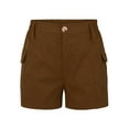 thumbnail image 4 of TRUBKH shorts for women athletic shorts for women linen shorts womens shorts casual bermuda shorts for women Women's High Waist Button Streetwear Cargo Shorts With Pockets Brown M, 4 of 9