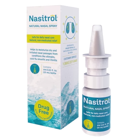 Nasitrol Natural Nasal Spray - Saline Nasal Spray - 0.85 fl oz (25 ml)
