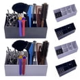 thumbnail image 4 of Qarigey Tijeras Caja de almacenamiento Suministros Múltiples compartimentos Contenedor de tijera Plástico resistente Ahorro de espacio Cuidado del cabello Negro, 4 of 6