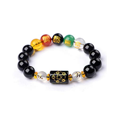 Attract Wealth and Good Luck Deluxe Gift Box Included SMART DK Feng Shui Obsidian Five-Element Wealth Porsperity Bracelet