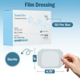 thumbnail image 3 of Transparent Dressing, Waterproof Film - 50 ct - 4" x 4.75" Clear Wound Covers - Adhesive Patches for IVs, GI Tubes, Occlusive Dressing, 3 of 6