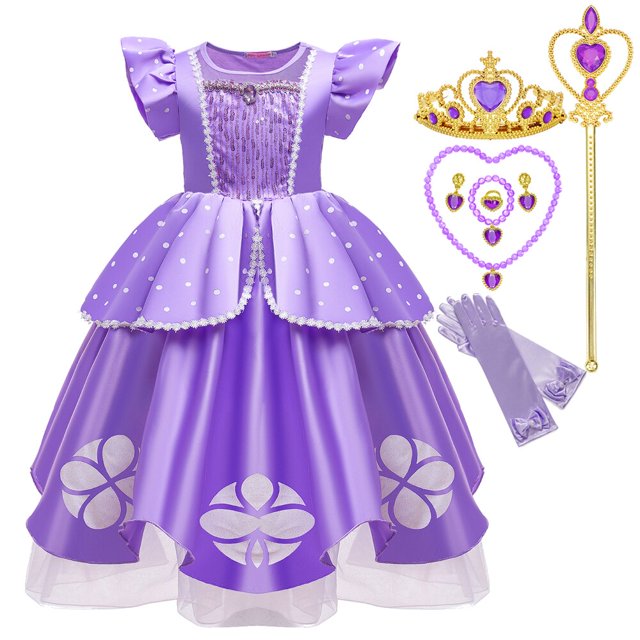 Niñas Princesa Sofía El primer vestido de fiesta a Puff manga tul elegante cumpleaños Cosplay disfraces de Halloween vestido Fivean unisex
