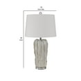 thumbnail image 5 of 28 Inch Accent Table Lamp, Hardback Fabric Shade, Embossed Ceramic, Pearl - Saltoro Sherpi, 5 of 5