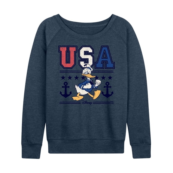 Disney - Americana - Usa Donald  - Women's Lightweight French Terry Long Sleeve Shirt