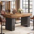 thumbnail image 3 of 63 Inch Bar Table, Industrial Counter Height Home Bar Units, Brown and Dark Gray, 3 of 7